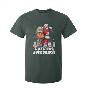 Funny Christmas Cat T Shirt For Kid Cats For Everybody Xmas Santa Pet TS11 Dark Forest Green Print Your Wear