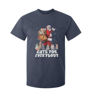 Funny Christmas Cat T Shirt For Kid Cats For Everybody Xmas Santa Pet TS11 Navy Print Your Wear