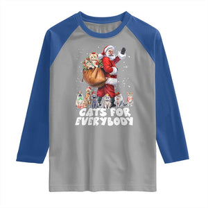 Funny Christmas Cat Raglan Shirt Cats For Everybody Xmas Santa Pet TS11 Sport Gray Royal Print Your Wear