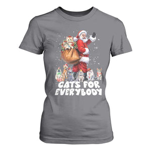 Funny Christmas Cat T Shirt For Women Cats For Everybody Xmas Santa Pet TS11 Charcoal Print Your Wear