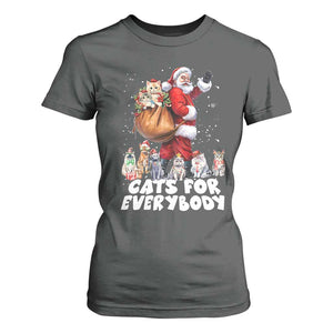 Funny Christmas Cat T Shirt For Women Cats For Everybody Xmas Santa Pet TS11 Dark Heather Print Your Wear