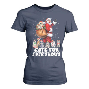 Funny Christmas Cat T Shirt For Women Cats For Everybody Xmas Santa Pet TS11 Navy Print Your Wear
