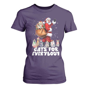 Funny Christmas Cat T Shirt For Women Cats For Everybody Xmas Santa Pet TS11 Purple Print Your Wear