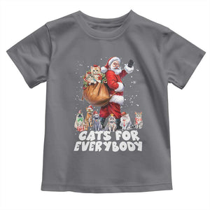 Funny Christmas Cat Toddler T Shirt Cats For Everybody Xmas Santa Pet TS11 Charcoal Print Your Wear