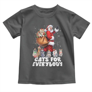 Funny Christmas Cat Toddler T Shirt Cats For Everybody Xmas Santa Pet TS11 Dark Heather Print Your Wear