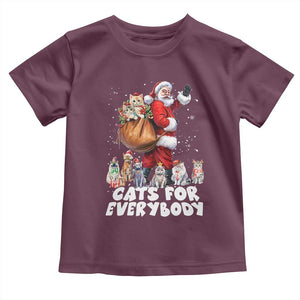 Funny Christmas Cat Toddler T Shirt Cats For Everybody Xmas Santa Pet TS11 Maroon Print Your Wear