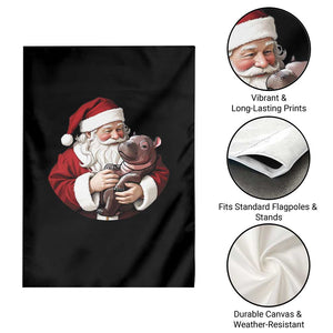 Funny Moo Deng Christmas Garden Flag Santa Cute Hippo Zoo Meme Baby Pygmy TS11 Print Your Wear