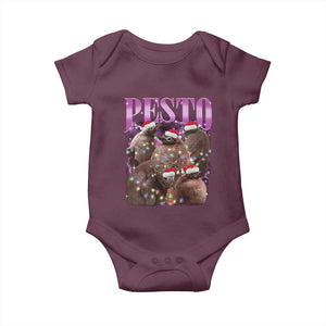 Funny Pesto The Penguin Christmas Baby Onesie TS11 Maroon Print Your Wear