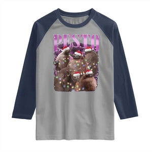 Funny Pesto The Penguin Christmas Raglan Shirt TS11 Sport Gray Navy Print Your Wear