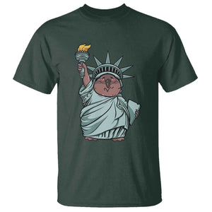 Funny Pesto The Penguin Statue Of Liberty T Shirt TS11 Dark Forest Green Print Your Wear