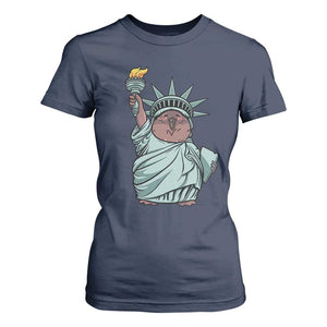 Funny Pesto The Penguin Statue Of Liberty T Shirt For Women TS11 Navy Print Your Wear