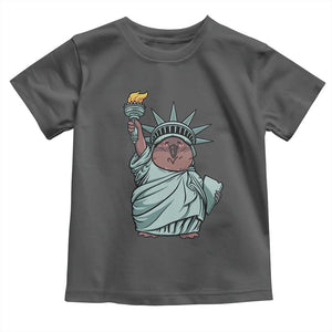 Funny Pesto The Penguin Statue Of Liberty Toddler T Shirt TS11 Dark Heather Print Your Wear
