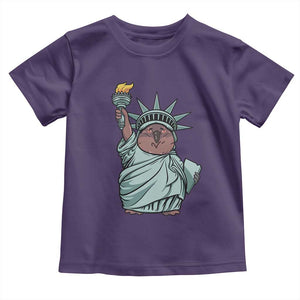 Funny Pesto The Penguin Statue Of Liberty Toddler T Shirt TS11 Purple Print Your Wear
