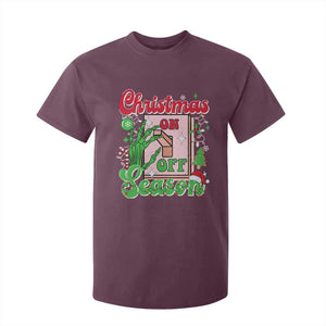 Funny Christmas Season T Shirt For Kid Switch Red And Green Skeleton Hand TS11 Maroon Print Your Wear