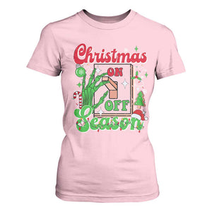 Funny Christmas Season T Shirt For Women Switch Red And Green Skeleton Hand TS11 Light Pink Print Your Wear