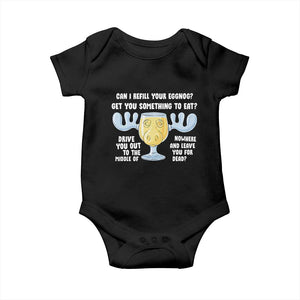 Funny Christmas Vacation Eggnog Baby Onesie Can I Refill Your Eggnogs Get You Something To Eat Xmas Movie TS11 Black Print Your Wear