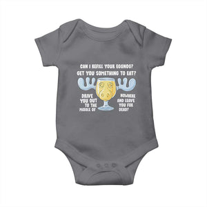 Funny Christmas Vacation Eggnog Baby Onesie Can I Refill Your Eggnogs Get You Something To Eat Xmas Movie TS11 Charcoal Print Your Wear