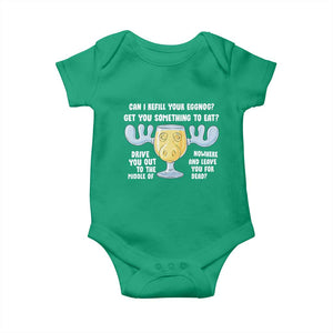 Funny Christmas Vacation Eggnog Baby Onesie Can I Refill Your Eggnogs Get You Something To Eat Xmas Movie TS11 Irish Green Print Your Wear