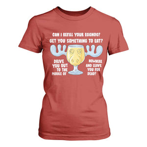 Funny Christmas Vacation Eggnog T Shirt For Women Can I Refill Your Eggnogs Get You Something To Eat Xmas Movie TS11 Red Print Your Wear