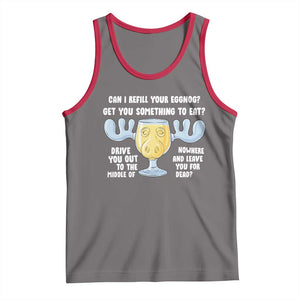 Funny Christmas Vacation Eggnog Tank Top Can I Refill Your Eggnogs Get You Something To Eat Xmas Movie TS11 Deep Heather Red Print Your Wear
