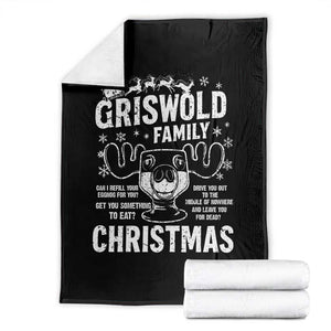 Funny Christmas Vacation Eggnog Throw Blanket Griswold Family Can I Refill Your Eggnogs Xmas Movie TS11 Black Print Your Wear