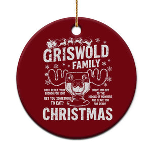 Funny Christmas Vacation Eggnog Ceramic Ornament Griswold Family Can I Refill Your Eggnogs Xmas Movie TS11 1pc Red Print Your Wear