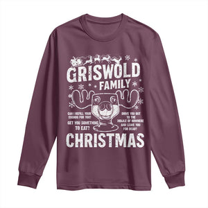 Funny Christmas Vacation Eggnog Long Sleeve Shirt Griswold Family Can I Refill Your Eggnogs Xmas Movie TS11 Maroon Print Your Wear