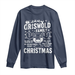 Funny Christmas Vacation Eggnog Long Sleeve Shirt Griswold Family Can I Refill Your Eggnogs Xmas Movie TS11 Navy Print Your Wear