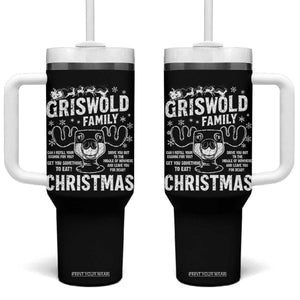 Funny Christmas Vacation Eggnog Tumbler With Handle Griswold Family Can I Refill Your Eggnogs Xmas Movie TS11 One Size: 40 oz Black Print Your Wear
