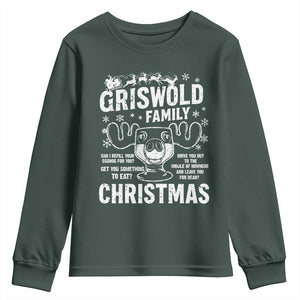 Funny Christmas Vacation Eggnog Youth Sweatshirt Griswold Family Can I Refill Your Eggnogs Xmas Movie TS11 Dark Forest Green Print Your Wear