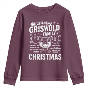 Funny Christmas Vacation Eggnog Youth Sweatshirt Griswold Family Can I Refill Your Eggnogs Xmas Movie TS11 Maroon Print Your Wear