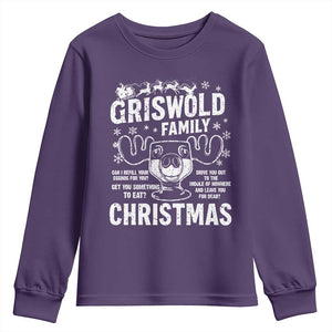 Funny Christmas Vacation Eggnog Youth Sweatshirt Griswold Family Can I Refill Your Eggnogs Xmas Movie TS11 Purple Print Your Wear