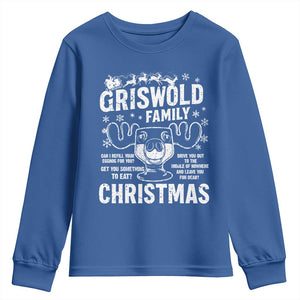 Funny Christmas Vacation Eggnog Youth Sweatshirt Griswold Family Can I Refill Your Eggnogs Xmas Movie TS11 Royal Blue Print Your Wear