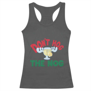Funny Dont Hog The Nog Christmas Movie Racerback Tank Top Xmas Vacation Eggnog Moose TS11 Dark Heather Print Your Wear