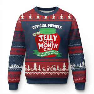 Funny Xmas Vacation Movie Ugly Christmas Sweater Official Member Jelly Of The Month Club TS11 Navy Red Print Your Wear