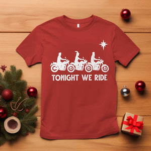 Funny Christmas Christian Biker T Shirt Tonight We Ride Three Wise Men Faith Xmas Motorbikes TS11 Red Print Your Wear
