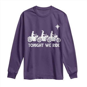 Funny Christmas Christian Biker Long Sleeve Shirt Tonight We Ride Three Wise Men Faith Xmas Motorbikes TS11 Purple Print Your Wear