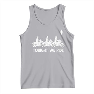 Funny Christmas Christian Biker Tank Top Tonight We Ride Three Wise Men Faith Xmas Motorbikes TS11 Athletic Heather Print Your Wear