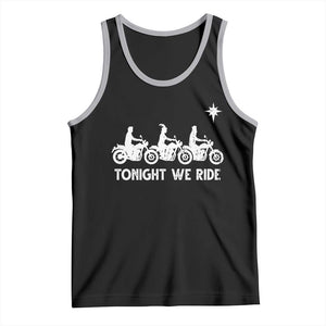Funny Christmas Christian Biker Tank Top Tonight We Ride Three Wise Men Faith Xmas Motorbikes TS11 Black Athletic Heather Print Your Wear