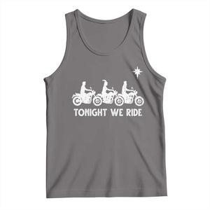 Funny Christmas Christian Biker Tank Top Tonight We Ride Three Wise Men Faith Xmas Motorbikes TS11 Deep Heather Print Your Wear