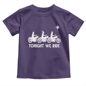 Funny Christmas Christian Biker Toddler T Shirt Tonight We Ride Three Wise Men Faith Xmas Motorbikes TS11 Purple Print Your Wear