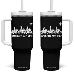 Funny Christmas Christian Biker Tumbler With Handle Tonight We Ride Three Wise Men Faith Xmas Motorbikes TS11 One Size: 40 oz Black Print Your Wear