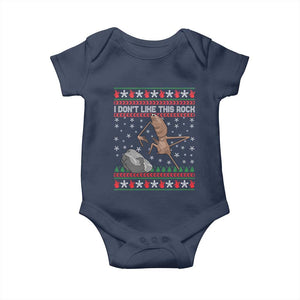 Funny Marcus The Worm Christmas Baby Onesie I Dont Like This Rock Xmas Meme TS11 Navy Print Your Wear