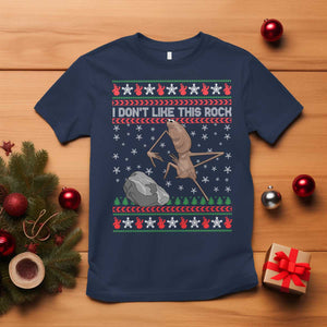 Funny Marcus The Worm Christmas T Shirt I Dont Like This Rock Xmas Meme TS11 Navy Print Your Wear
