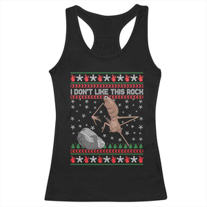 Funny Marcus The Worm Christmas Racerback Tank Top I Dont Like This Rock Xmas Meme TS11 Black Print Your Wear