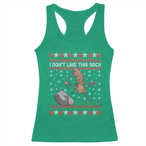 Funny Marcus The Worm Christmas Racerback Tank Top I Dont Like This Rock Xmas Meme TS11 Irish Green Print Your Wear
