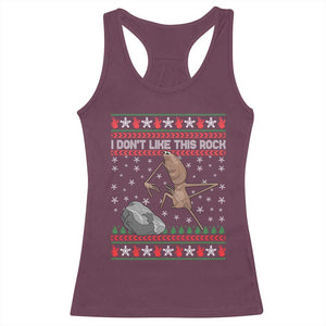 Funny Marcus The Worm Christmas Racerback Tank Top I Dont Like This Rock Xmas Meme TS11 Maroon Print Your Wear