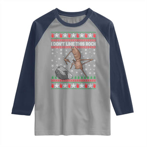 Funny Marcus The Worm Christmas Raglan Shirt I Dont Like This Rock Xmas Meme TS11 Sport Gray Navy Print Your Wear