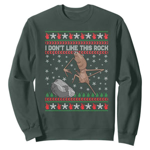 Funny Marcus The Worm Christmas Sweatshirt I Dont Like This Rock Xmas Meme TS11 Dark Forest Green Print Your Wear