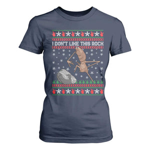 Funny Marcus The Worm Christmas T Shirt For Women I Dont Like This Rock Xmas Meme TS11 Navy Print Your Wear